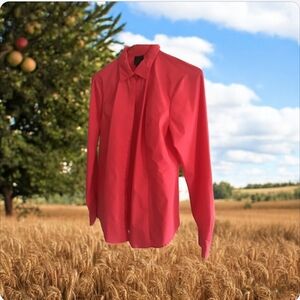 Worthington coral color long sleeve blouse size 4 great look for sophist…